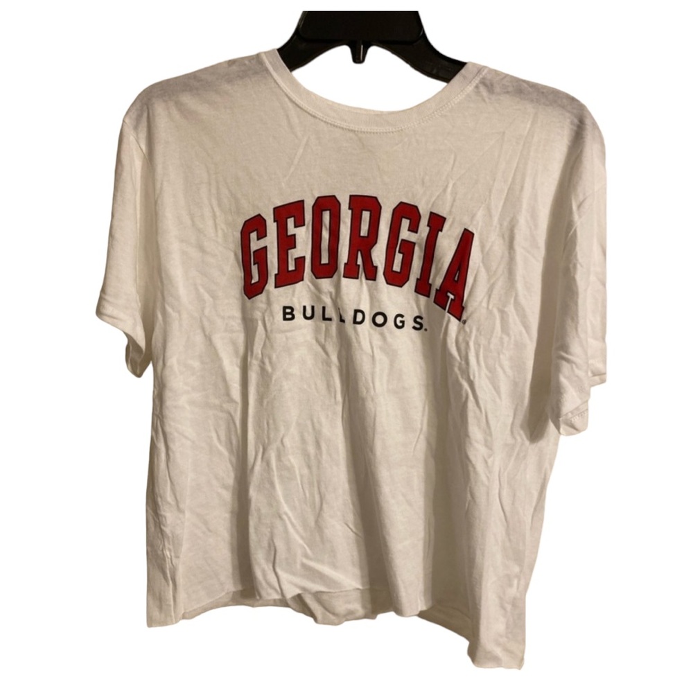 Lightweight Georgia Bulldog cropped t shirt